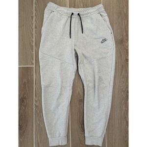 Nike Tech Fleece Joggers Mens Medium Light Gray Pants Logo Sportswear 26" EUC